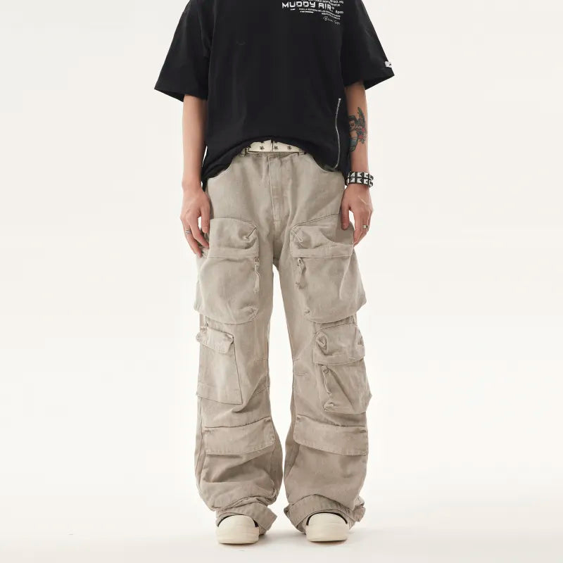 Washed Cargo Jeans