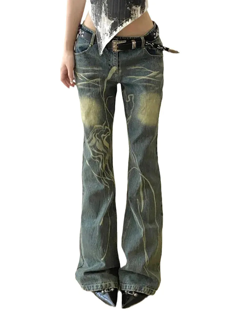 Washed Out Flared Jeans