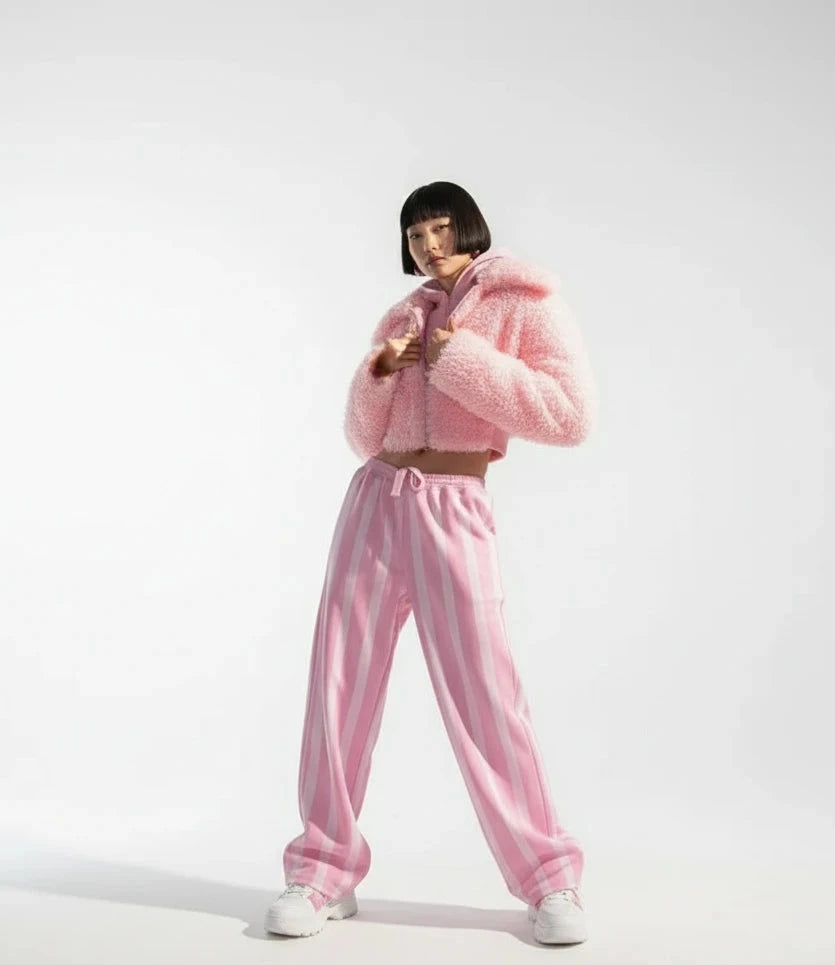 Pink Plush Fur Jacket