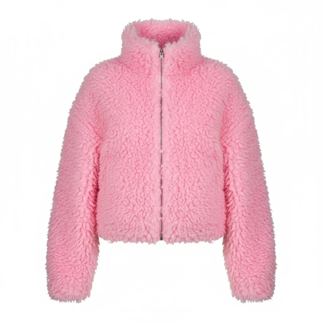 Pink Plush Fur Jacket