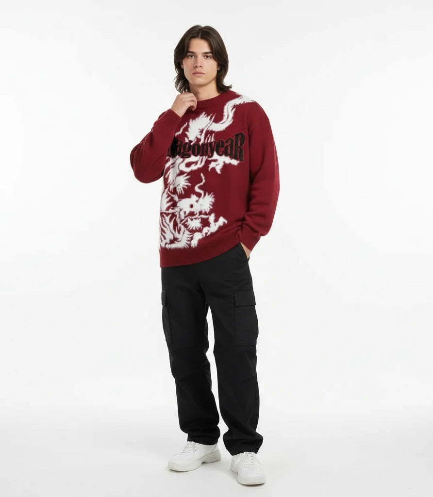 Dragon Year Embroidery Knitwear