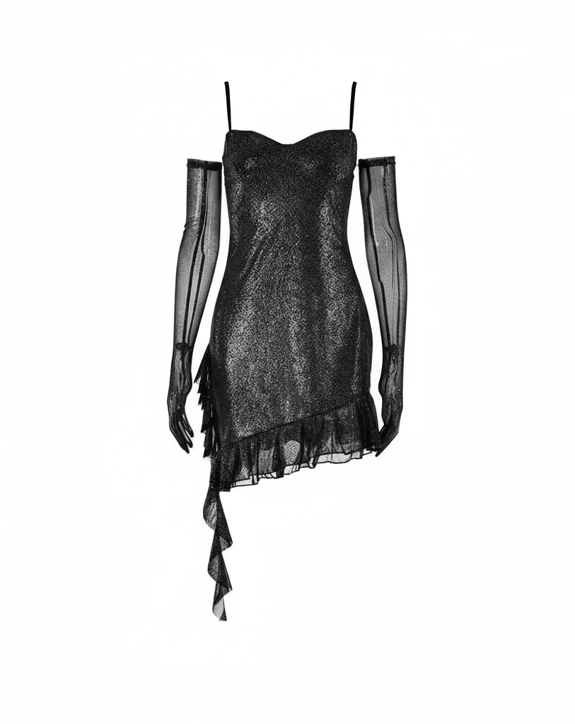 Silver Mesh Sling Dress