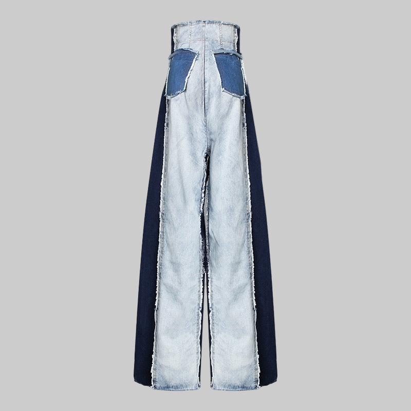 High Rise Contrast Jeans