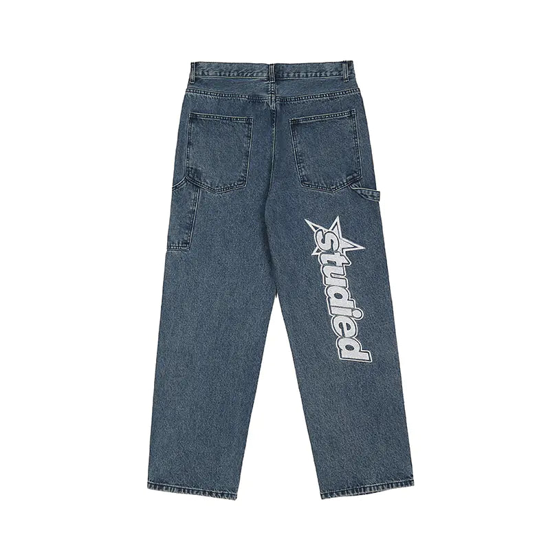 Wide Leg Graphic Jeans