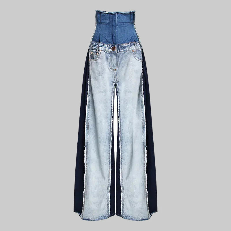 High Rise Contrast Jeans